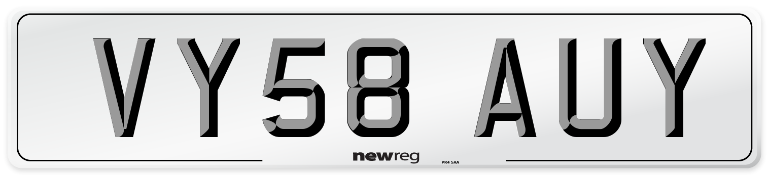 VY58 AUY Number Plate from New Reg